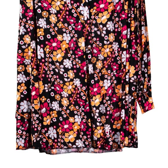 Free People Women's Dress Floral V-Neck Pockets Long Sleeve Collared Shift Small - Picture 9 of 10